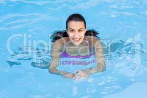 Beautiful woman in swimming pool