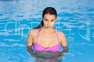 Beautiful woman in swimming pool