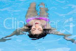 Beautiful woman in swimming pool