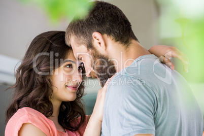 Beautiful young couple embracing each other