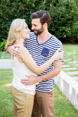 Romantic young couple embracing each other