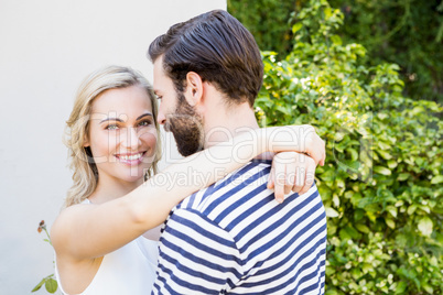 Couple embracing each other