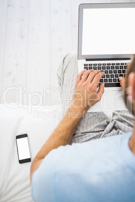 Man using laptop