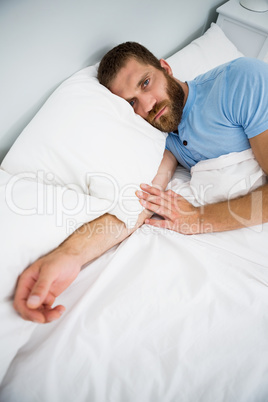 Man sleeping in bed