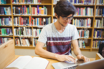 Young student using his studies