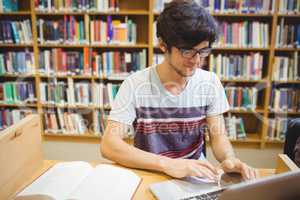 Young student using his studies