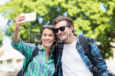 Young couple taking a selfie