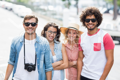 Friends posing at camera