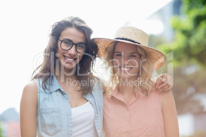 Young women embracing each other