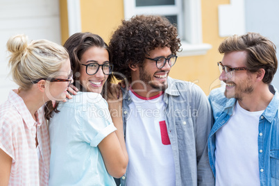 Friends interacting with each other