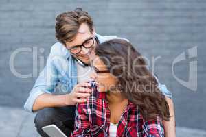 Young couple interacting with each other