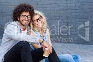 Portrait of young couple in spectacles