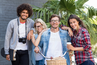 Portrait of happy friends