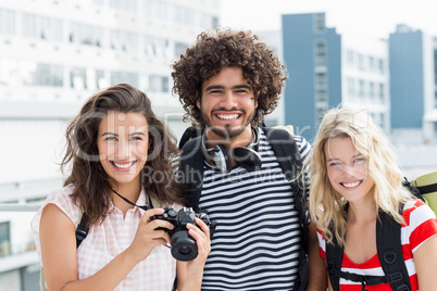 Portrait of friends on terrace