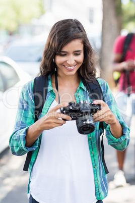 Young woman looking into camera