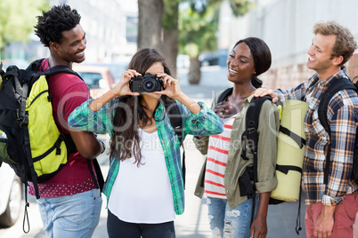 Woman taking photo