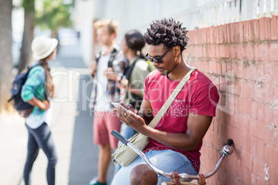 Young man using mobile phone