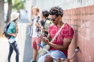 Young man using mobile phone