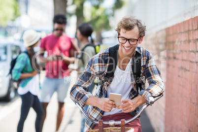 Young man using mobile phone