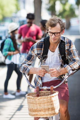 Young man using mobile phone