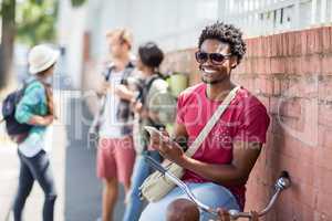 Young man using mobile phone