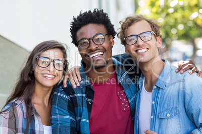 Portrait of happy friends