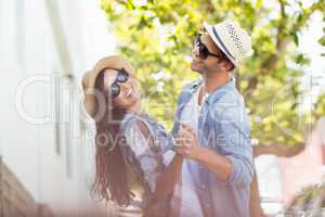 Happy young couple dancing