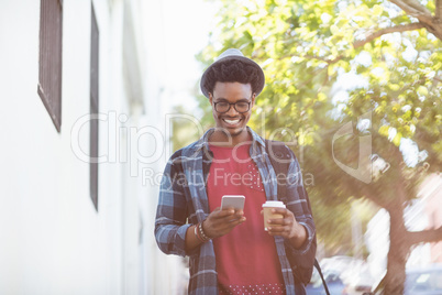Young man using mobile phone