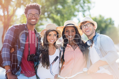 Portrait of happy friends