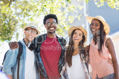 Portrait of happy friends