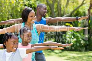 Happy family relaxing together