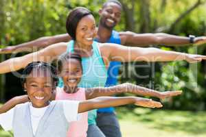 Happy family relaxing together