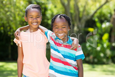Young children posing