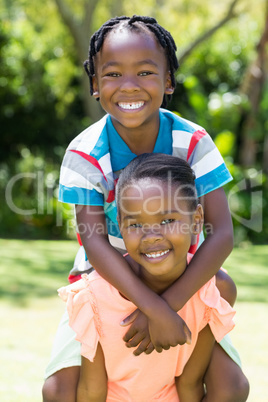 Young children posing