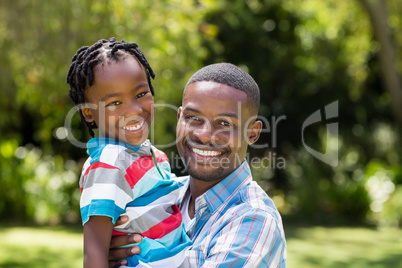 Happy family posing together