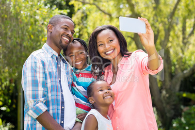 Happy family taking picture