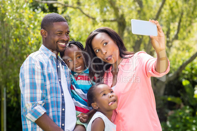 Happy family taking picture