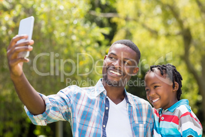 Happy family taking picture