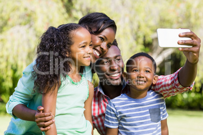 Happy family taking picture