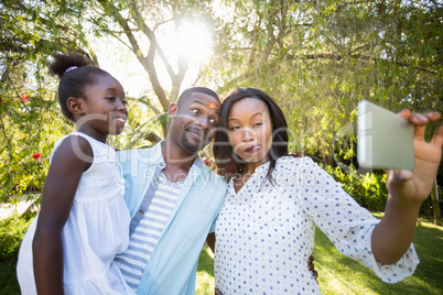 Happy family taking picture