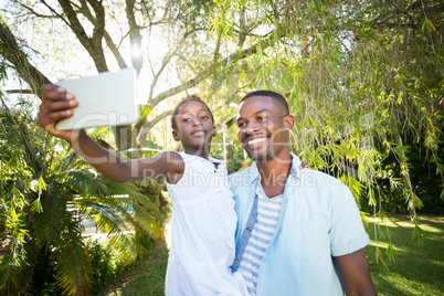 Happy family taking picture