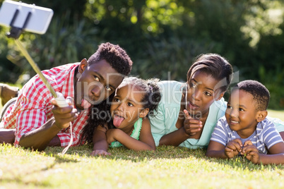 Happy family taking picture