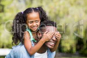 Happy family having fun