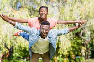 Happy family having fun