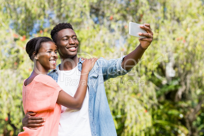 Happy family taking a photo