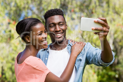 Happy family taking a photo