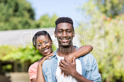 Happy couple posing together