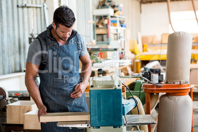 Carpenter working on his craft