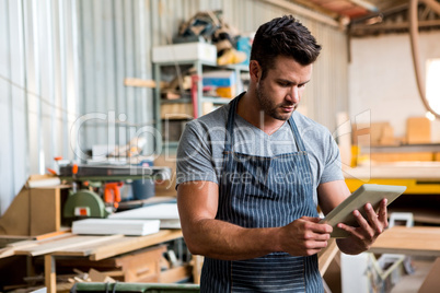 Carpenter working on his craft