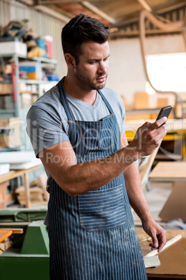 carpenter on the phone